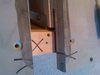 Slat and frame marked for setting back up