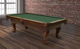 The Elayna in Warm Chestnut Finish with Dark Green Cloth 