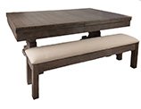 Carmel Pool Table with Optional Dining Table Top and Bench