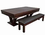 Hamilton Pool Table with Dining Top and Upholstered Bench