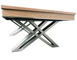 Stainless Steel Legs on Oak Finish