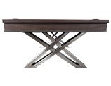 Stainless Steel Legs on Natural Walnut Finish