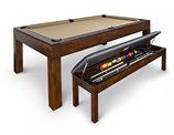 Polk Pool Table with matching open storage bench